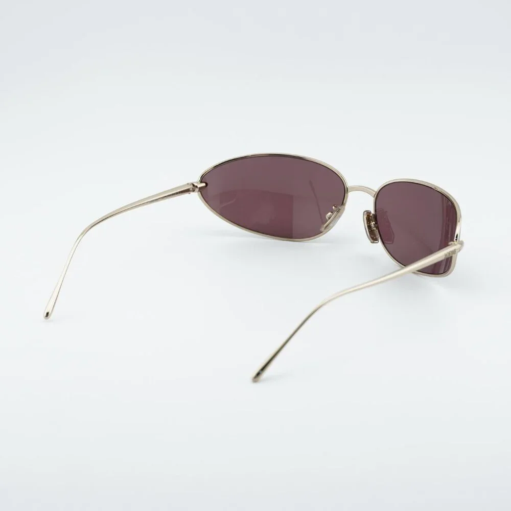Exclusive Sale! Loewe LW40164U 32U Sunglasses Gold Oval Frame, Purple Lenses